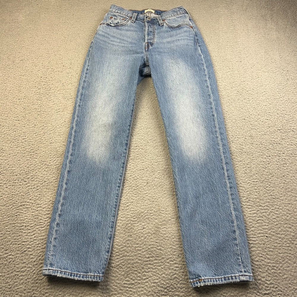 Levis 501 Curve Jeans Womens 25x30 Wash Blue Straight Leg Denim 501C